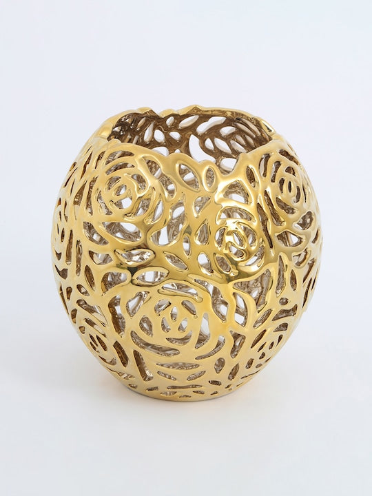 Stellar Beige Stoneware Carved Vases