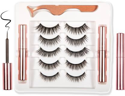 Pairs Magnetic False Eyelash with 2 Waterproof Magnetic Eyeliner Kit
