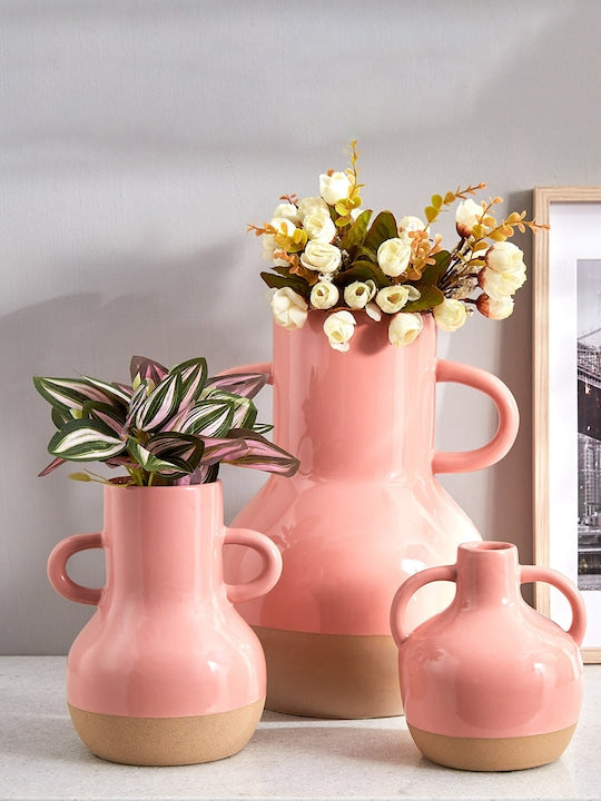 Colour Refresh Ceramic Vase With Handle