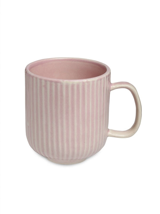 3 Pieces Textured Ceramic Matte Mugs & Tray
