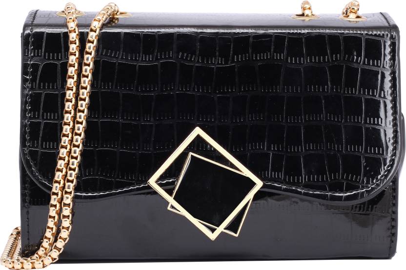 Black, Clear Women Sling Bag