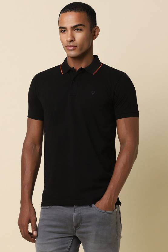 Men Solid Polo Neck Cotton Blend Maroon T-Shirt