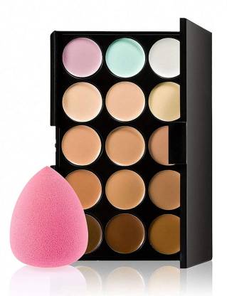 Famous 15 Color Contour & Concealer with Beauty Blender Puff