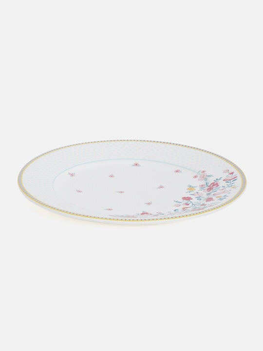 Multicolored set of 6 Printed Bone China Glossy Plates