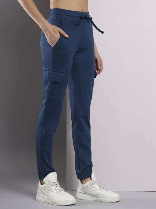 Women Regular Fit Pink Lycra Blend Trousers