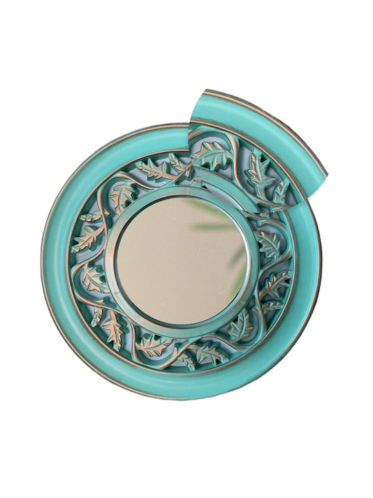 Blue 3 Pieces Textured Decorative Mirrors