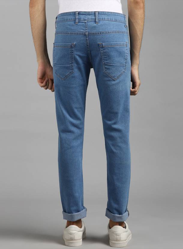 Men Slim Mid Rise Light Blue Jeans