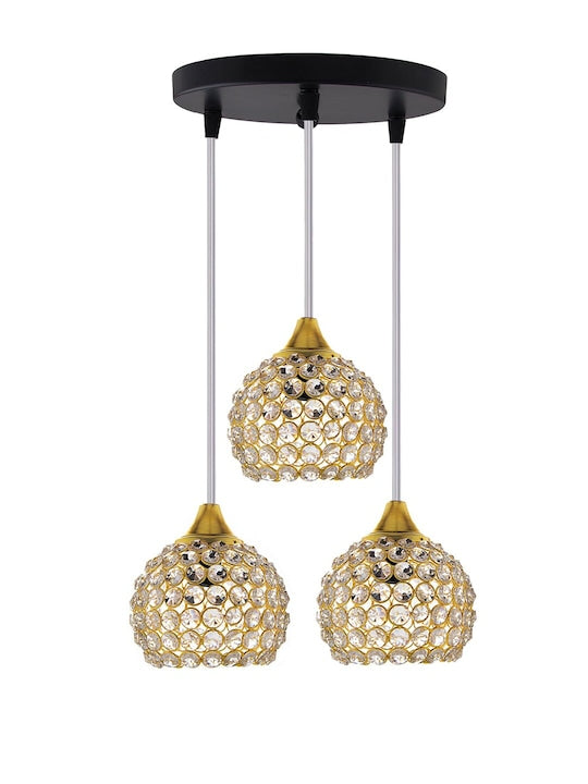 Gold-Toned Textured Hanging Light