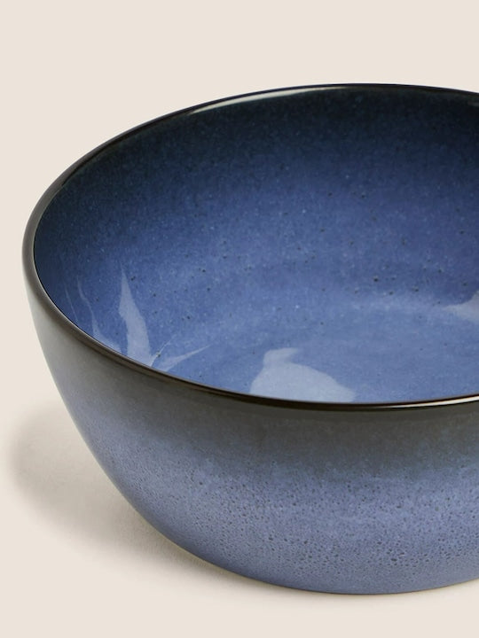 Blue Set of 4 Porcelain Glossy Bowls