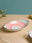 Mandala Printed Ceramic Large Baking Dish With Handle