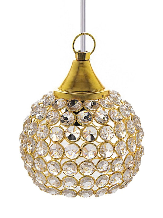 Gold-Toned Textured Hanging Light