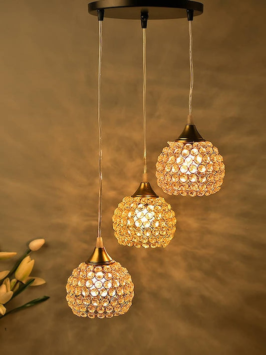 Gold-Toned Textured Hanging Light