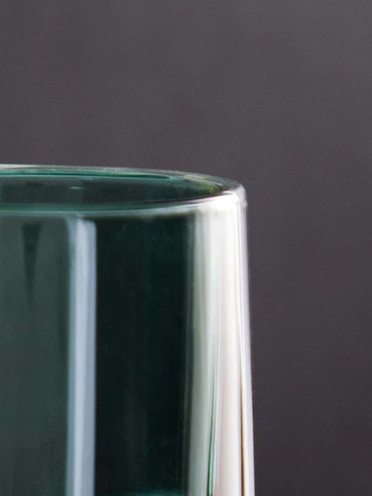 Transparent & Green Glass Glossy Mug 300 ml