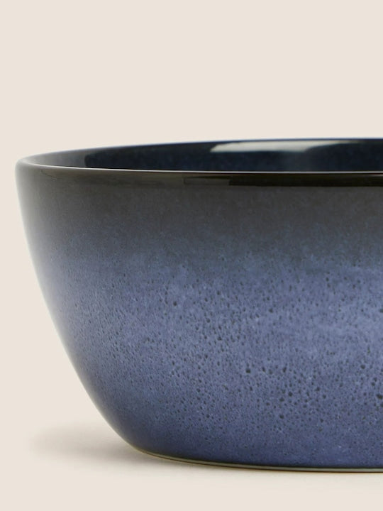 Blue Set of 4 Porcelain Glossy Bowls