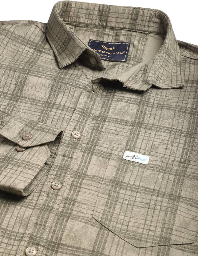 Checkered Spread Collar Casual Shirt