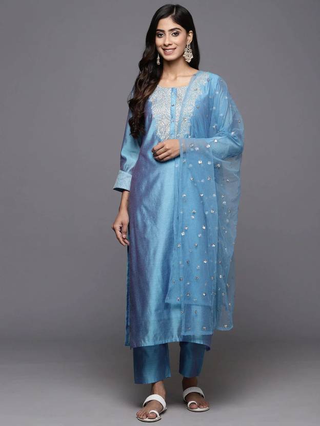 Chanderi Kurta Pant Dupatta Set