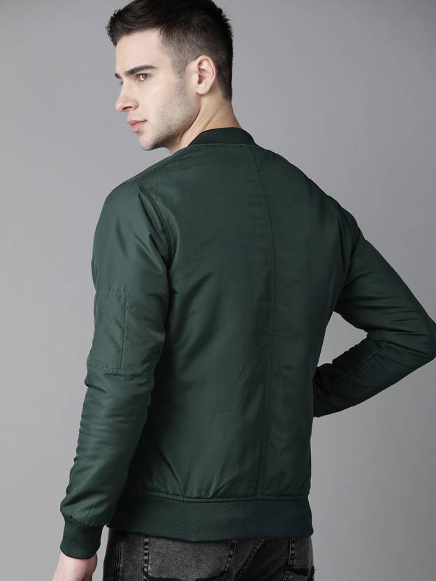 Men Solid Bomber Jacket