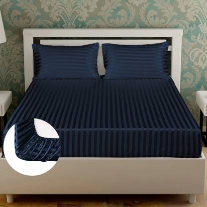 King Striped Fitted Bedsheet