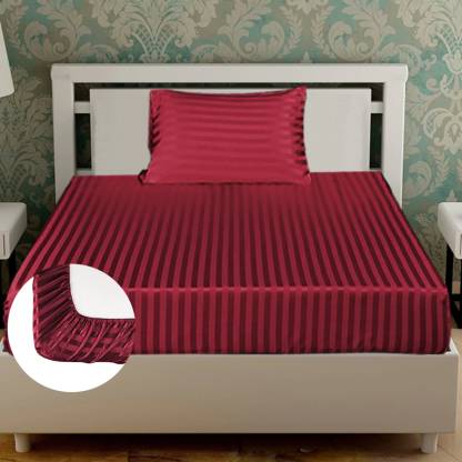 King Striped Fitted Bedsheet