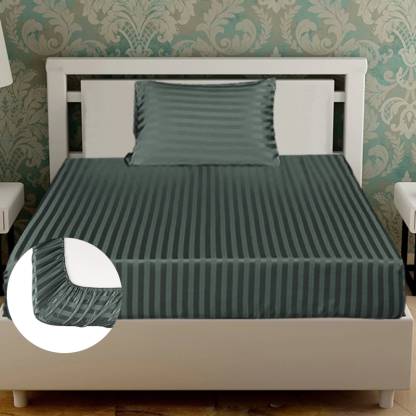 King Striped Fitted Bedsheet