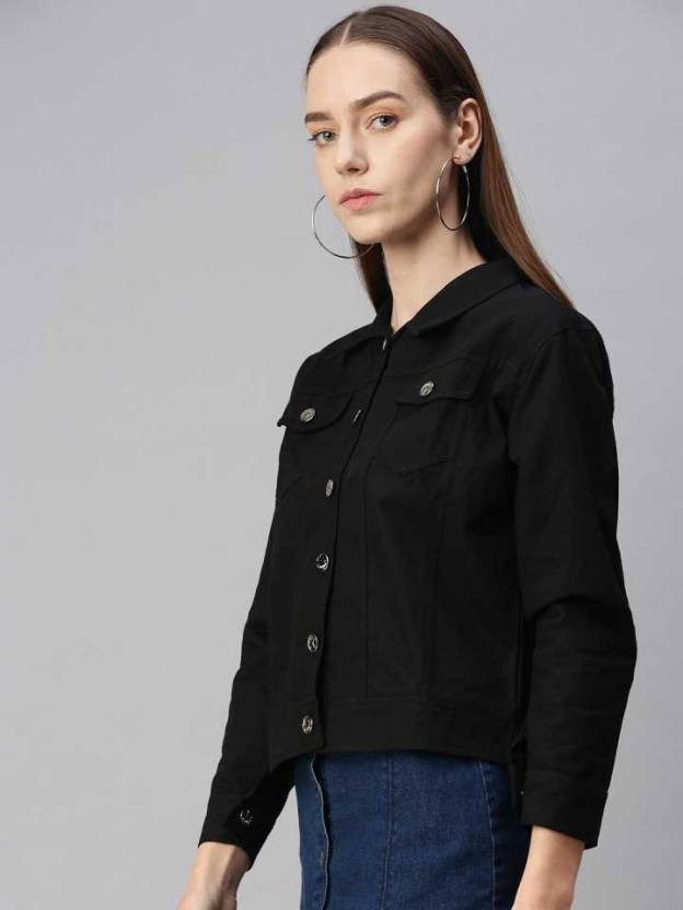 Women Solid Denim Jacket