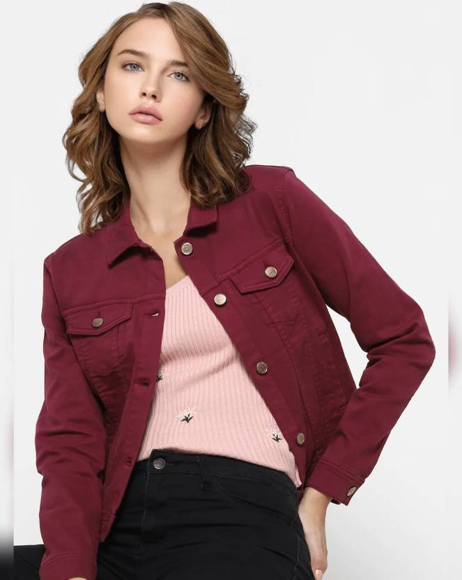 Women Solid Denim Jacket