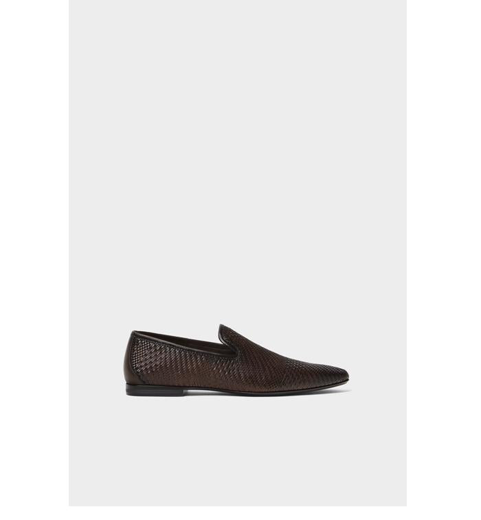 Brown Woven Loafers